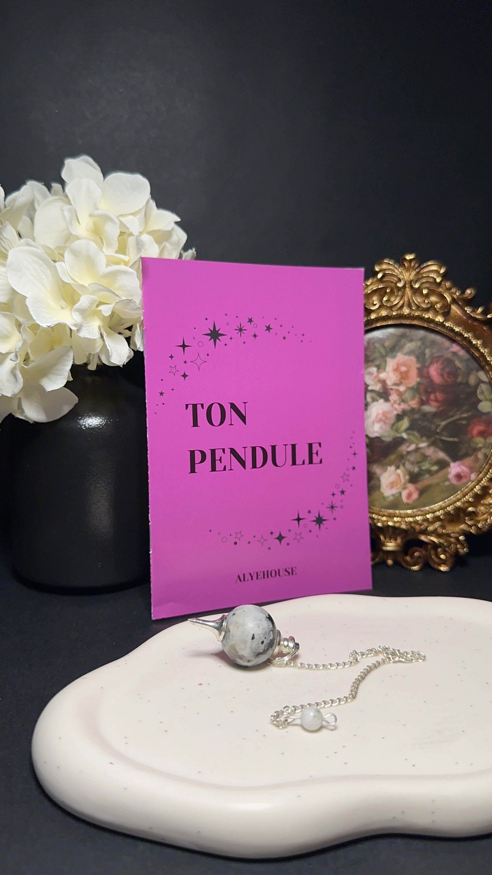 Pendule - Pierre de lune blanche