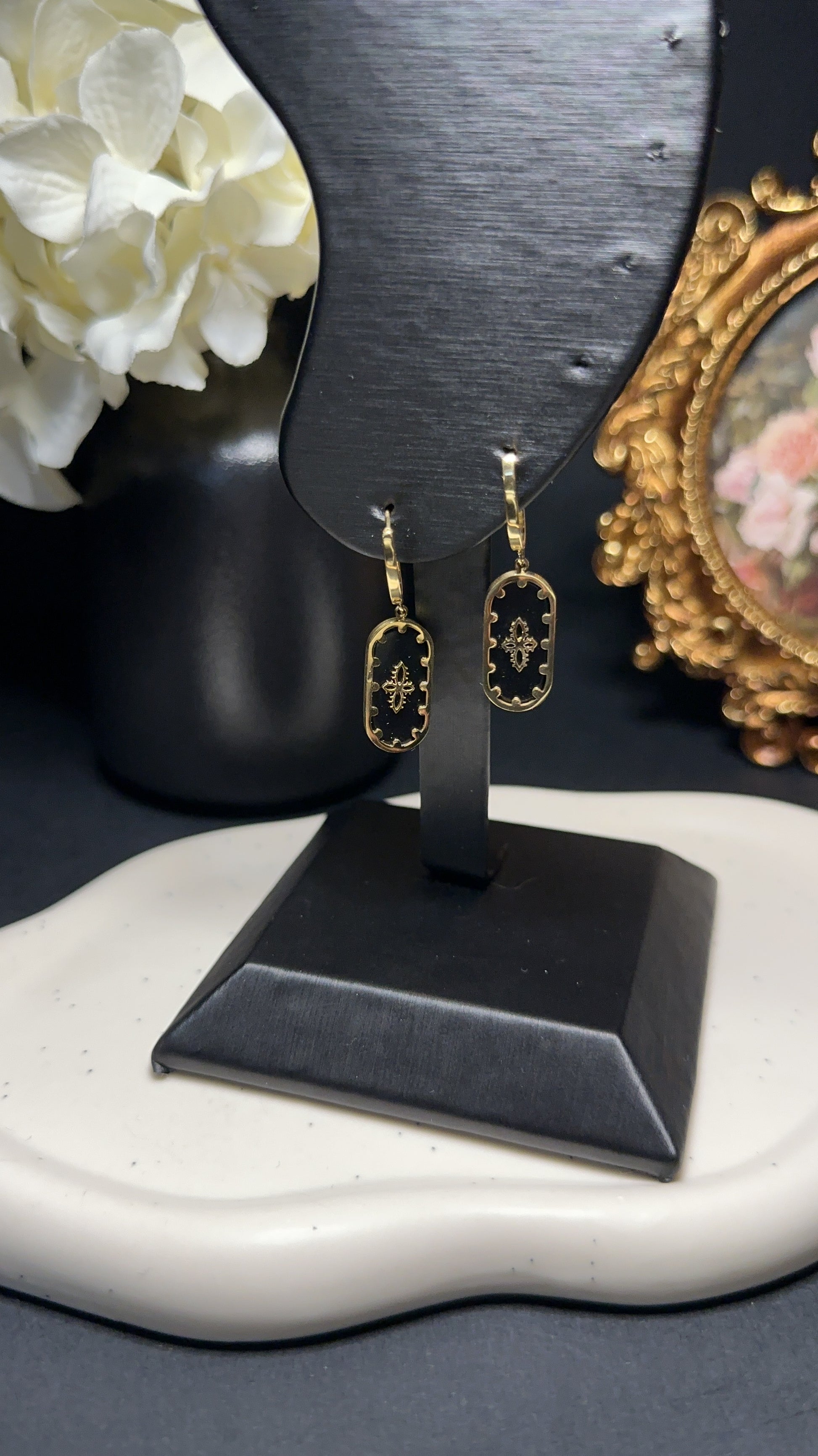 Boucles d'oreille en tourmaline noire "Elia" - Protection, stabilité & bouclier énergétique