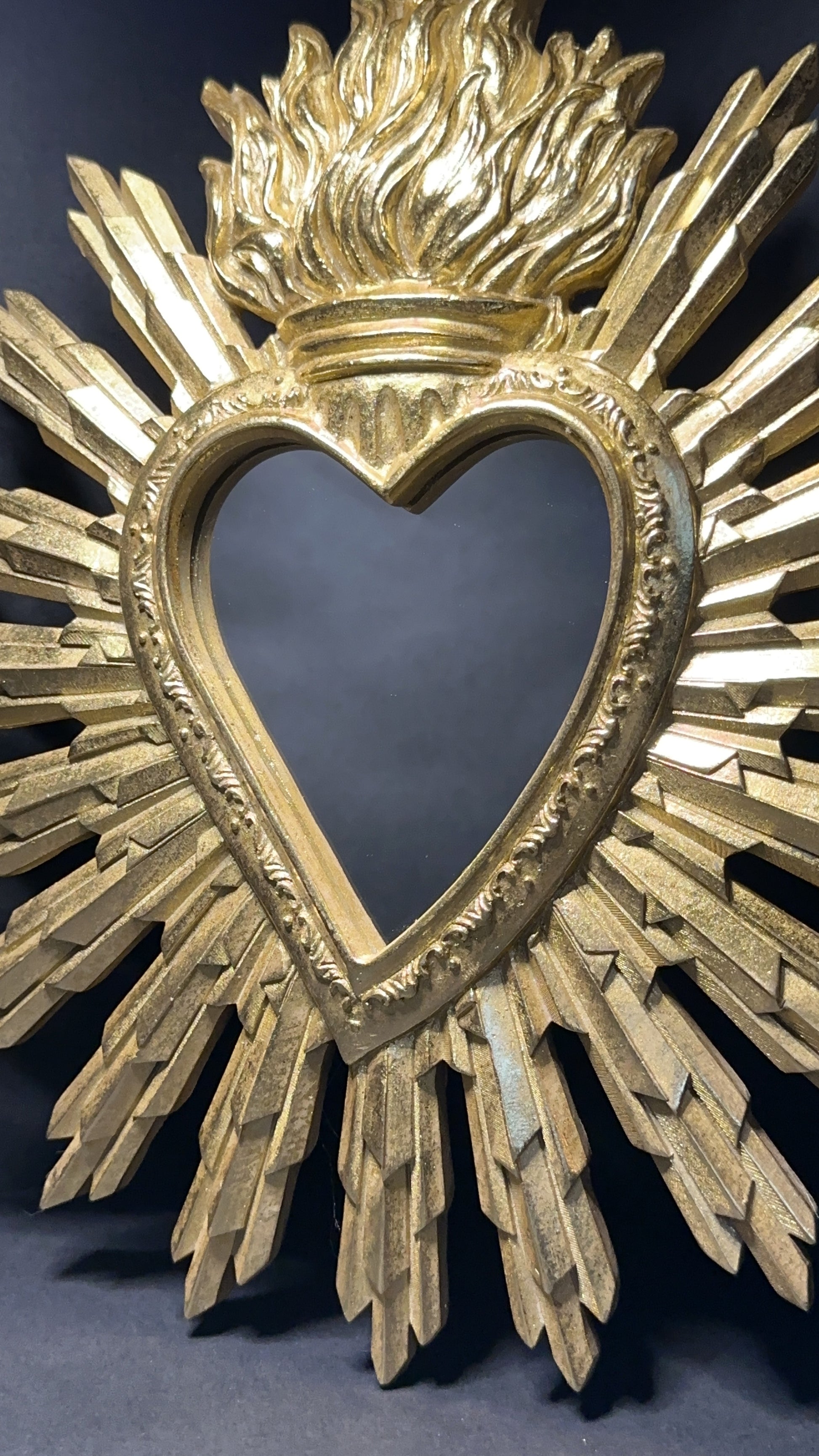 Miroir coeur étincelant