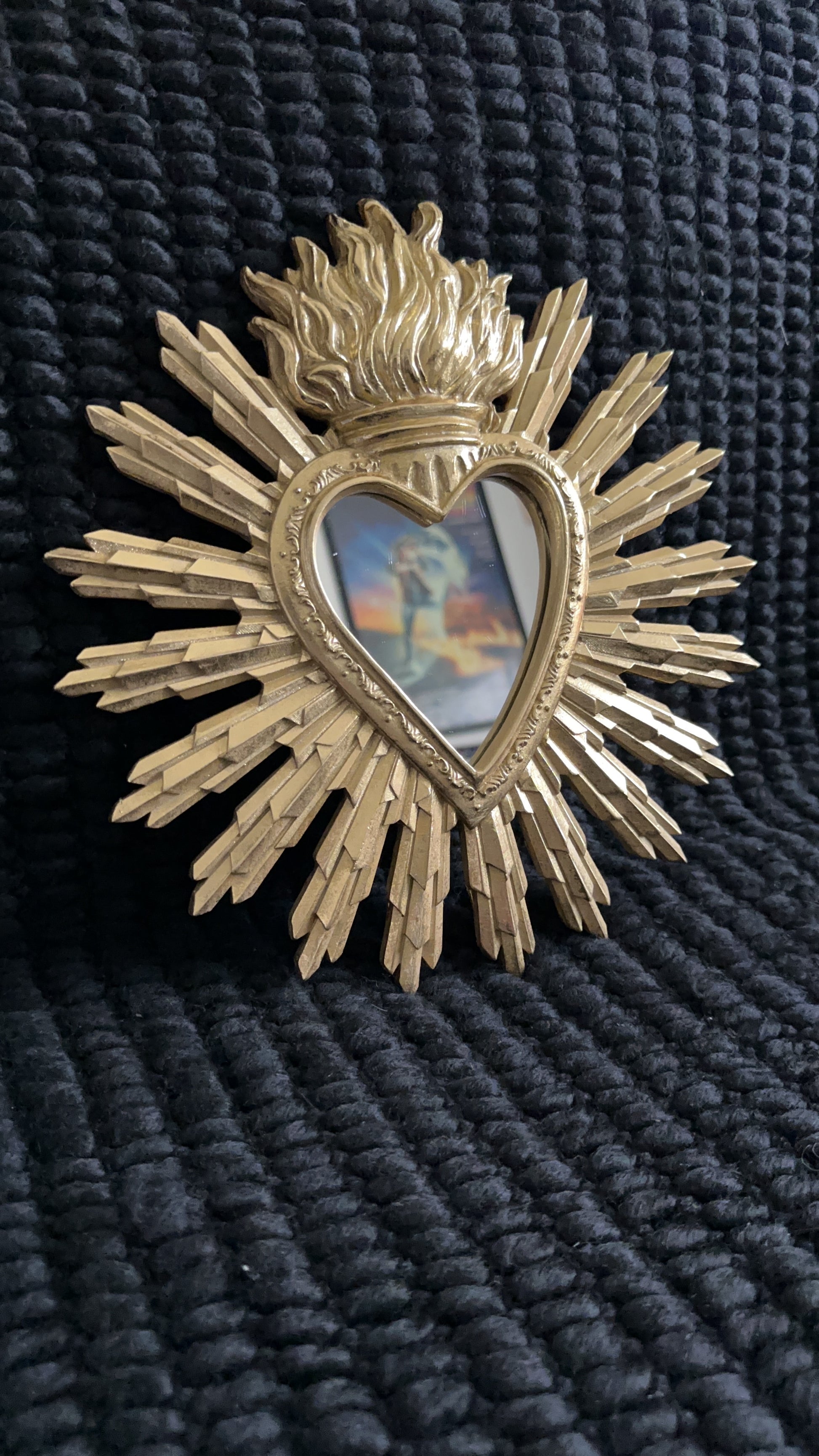 Miroir coeur étincelant