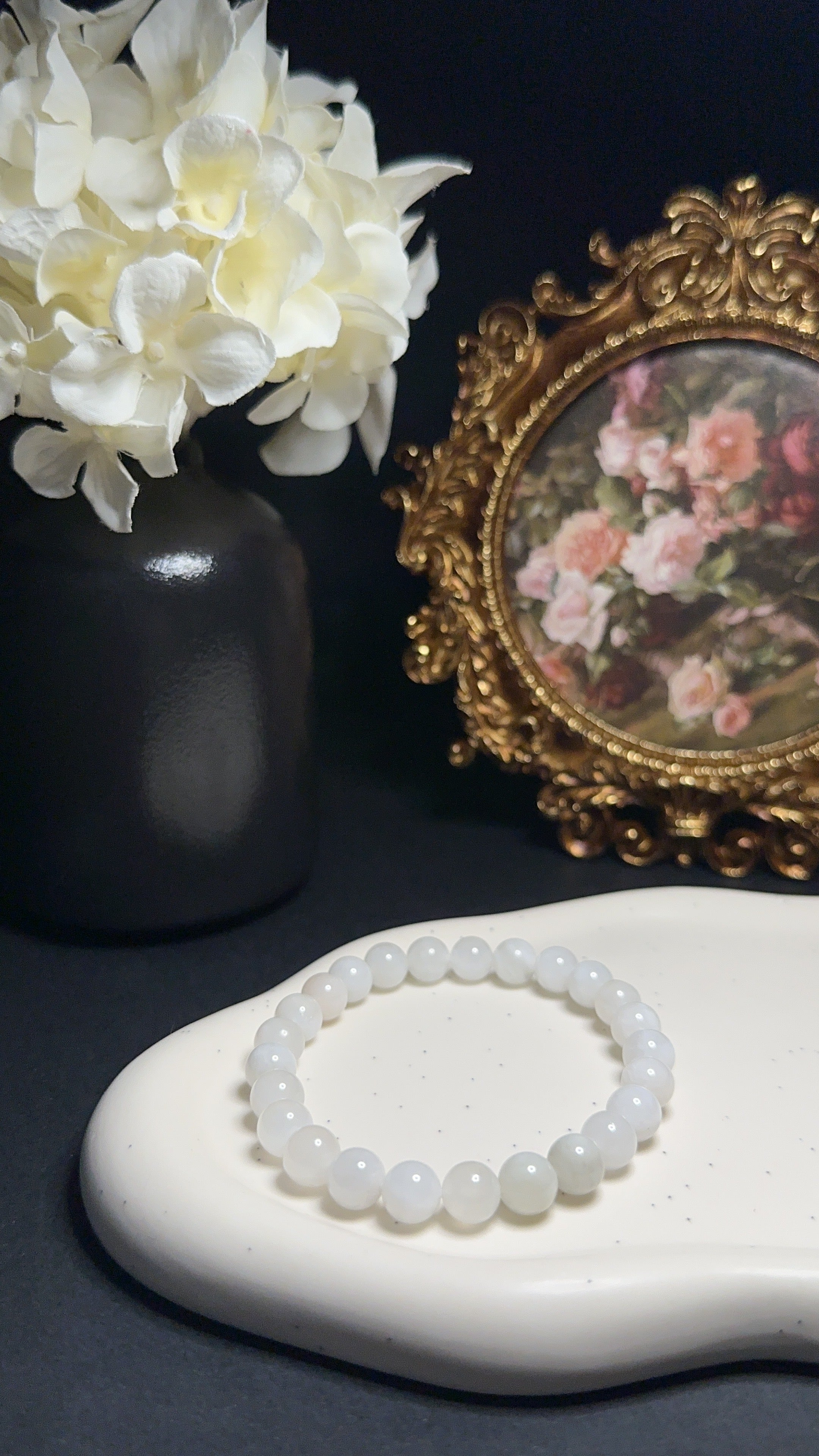 Bracelet Pierre de lune blanche - Intuition, féminin sacré & clairvoyance