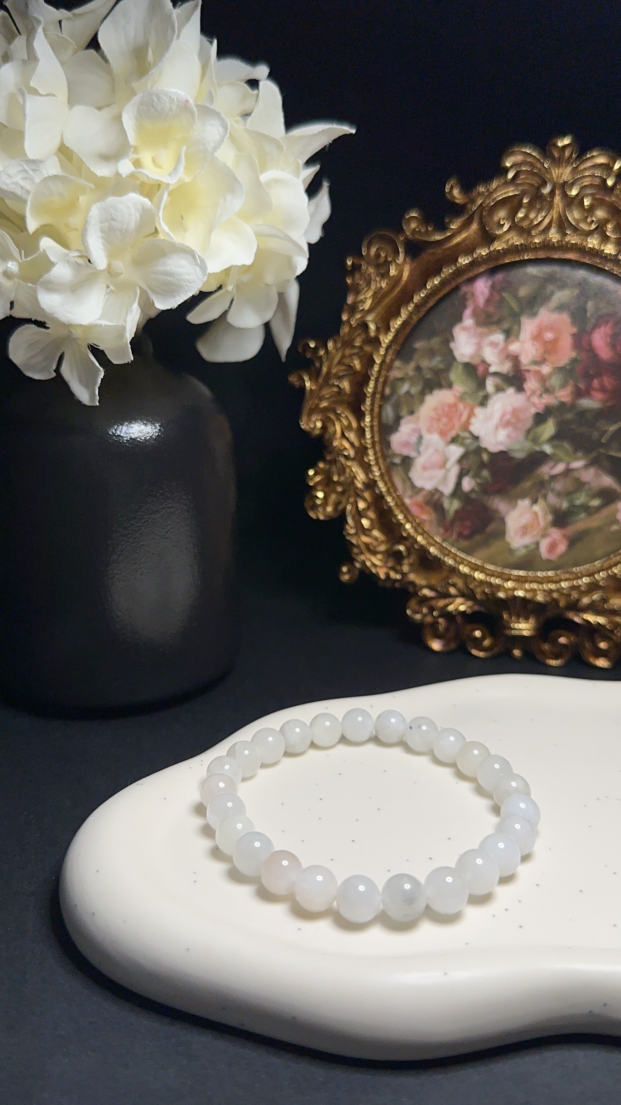 Bracelet Pierre de lune blanche - Intuition, féminin sacré & clairvoyance