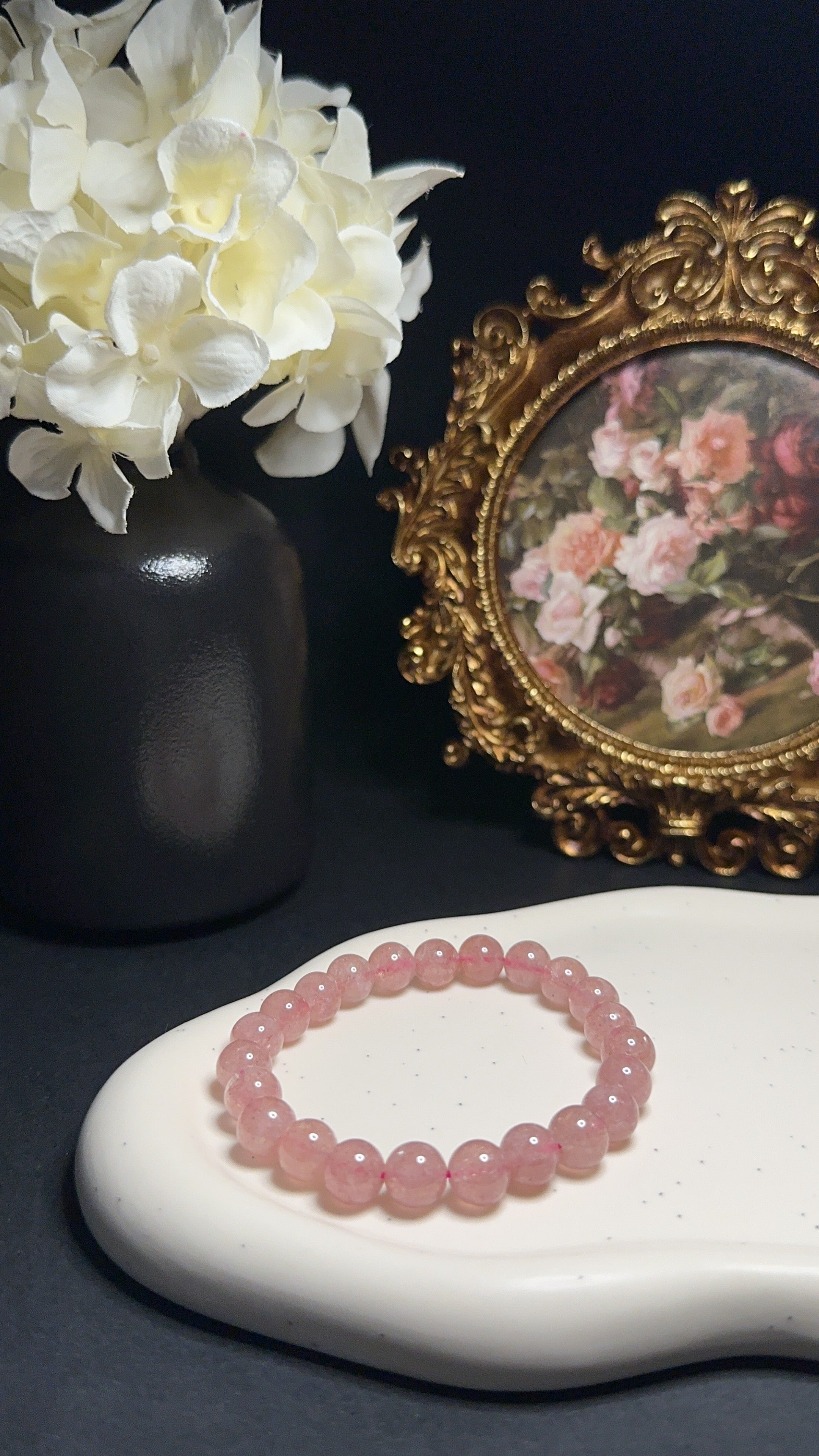 Bracelet Quartz fraise - Douceur, Harmonie et Anti coup de blues