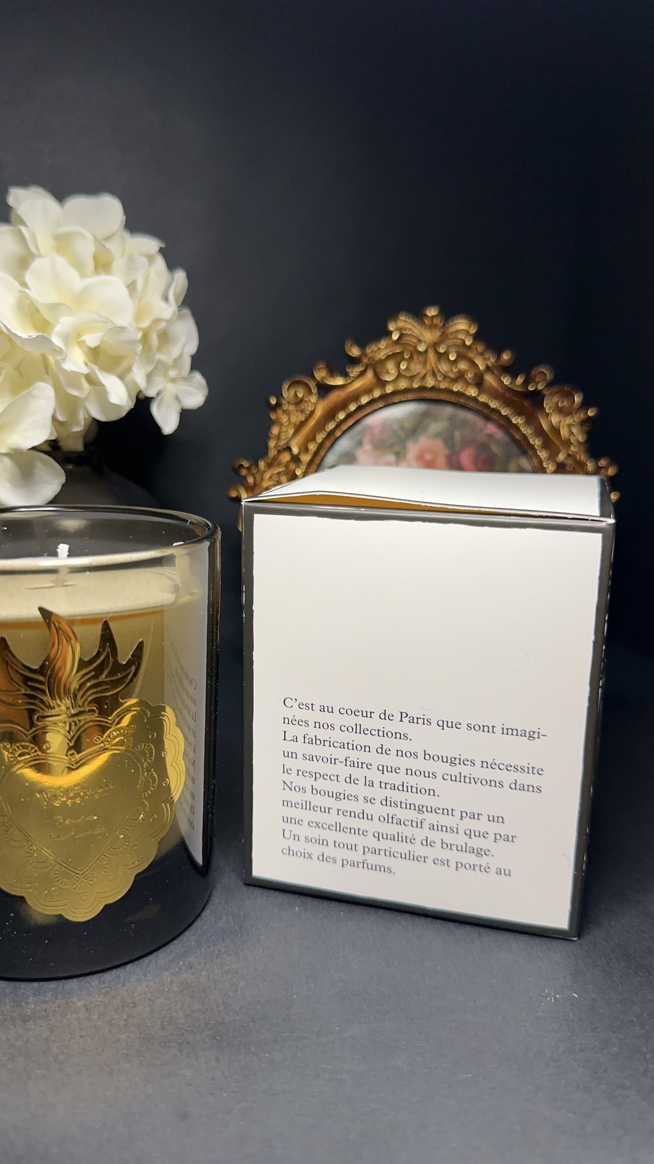 Bougie coeur étincelant