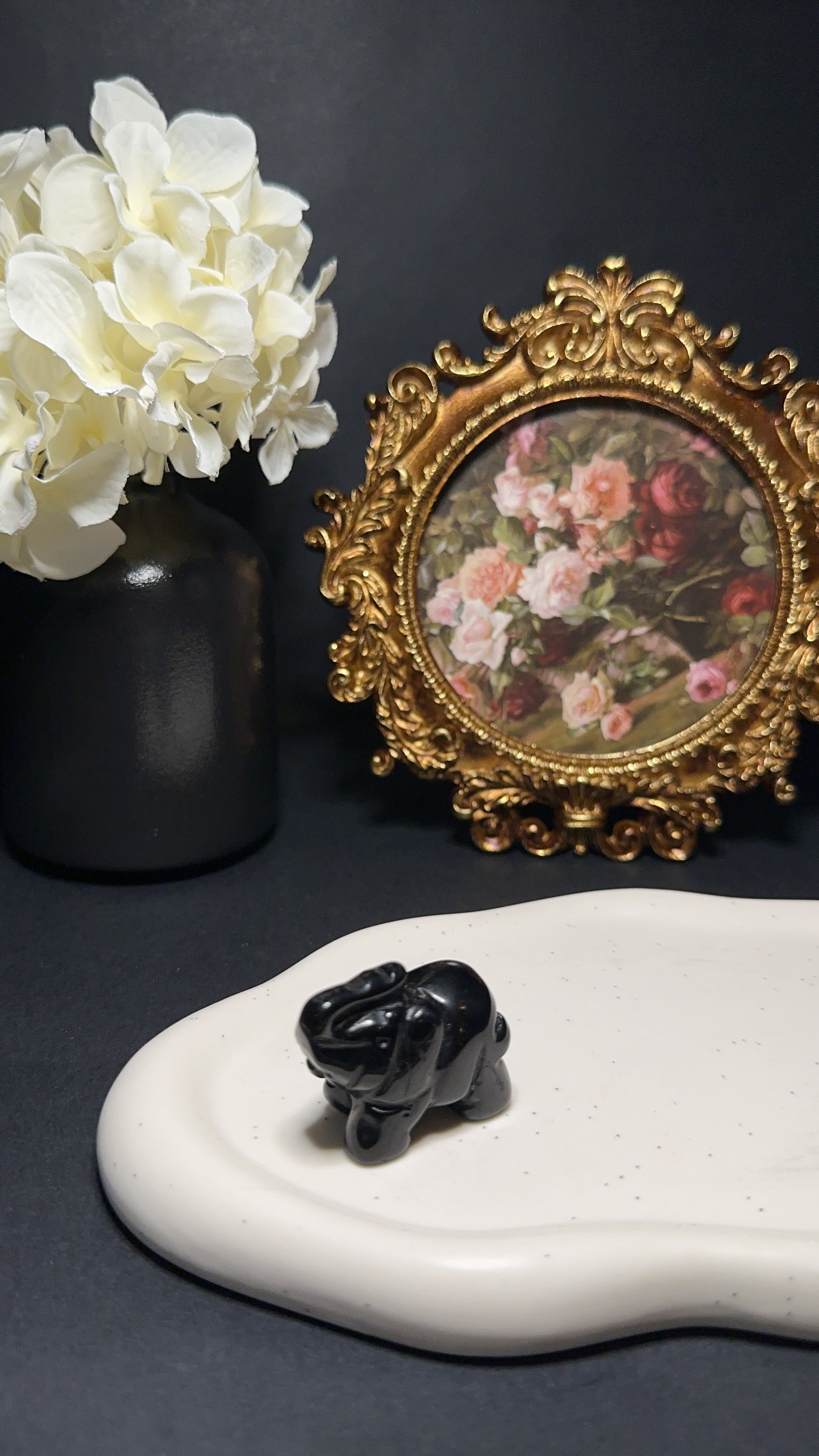 Elephant obsidienne noire - Protection, bouclier & soutien