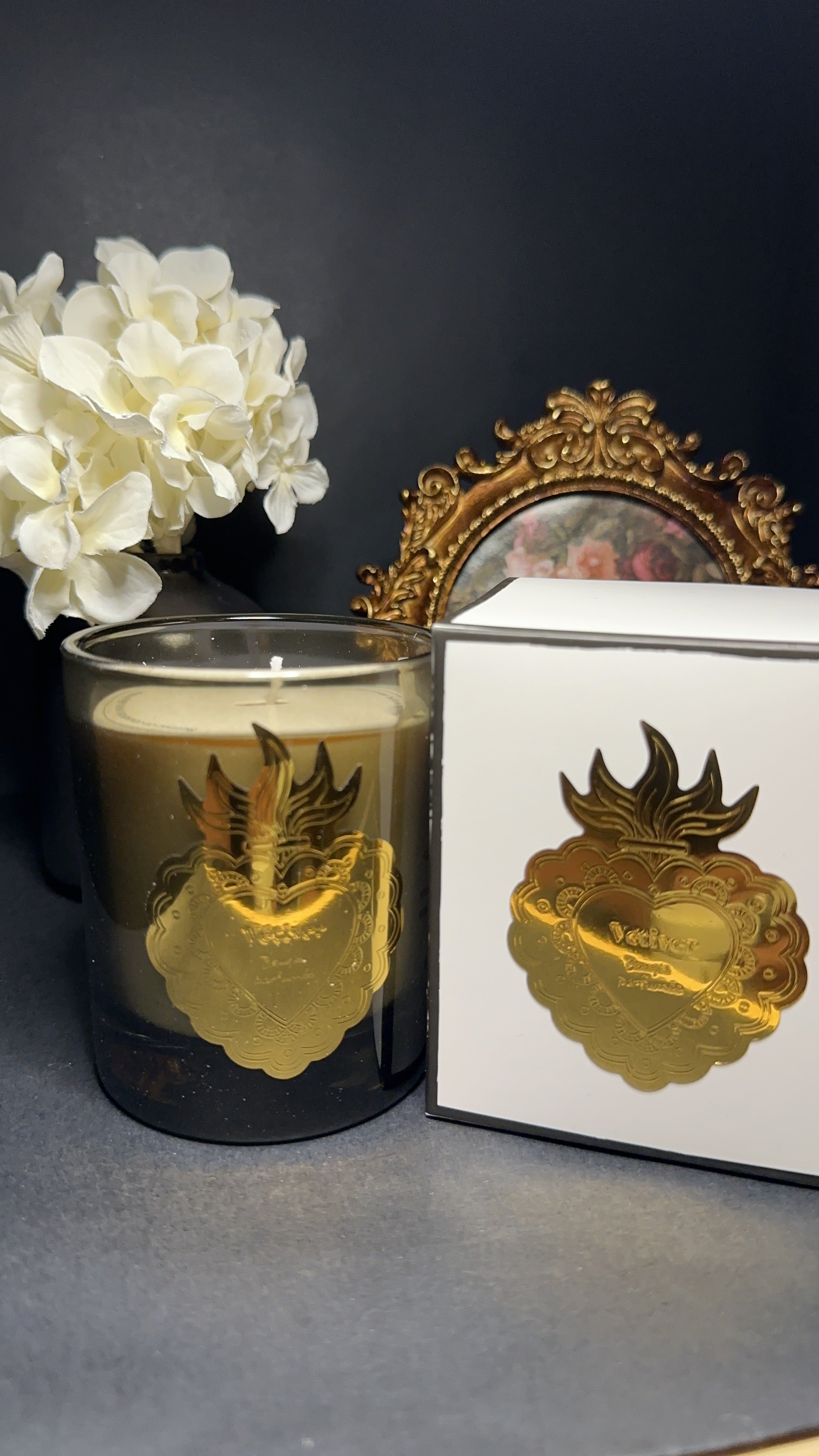 Bougie coeur étincelant